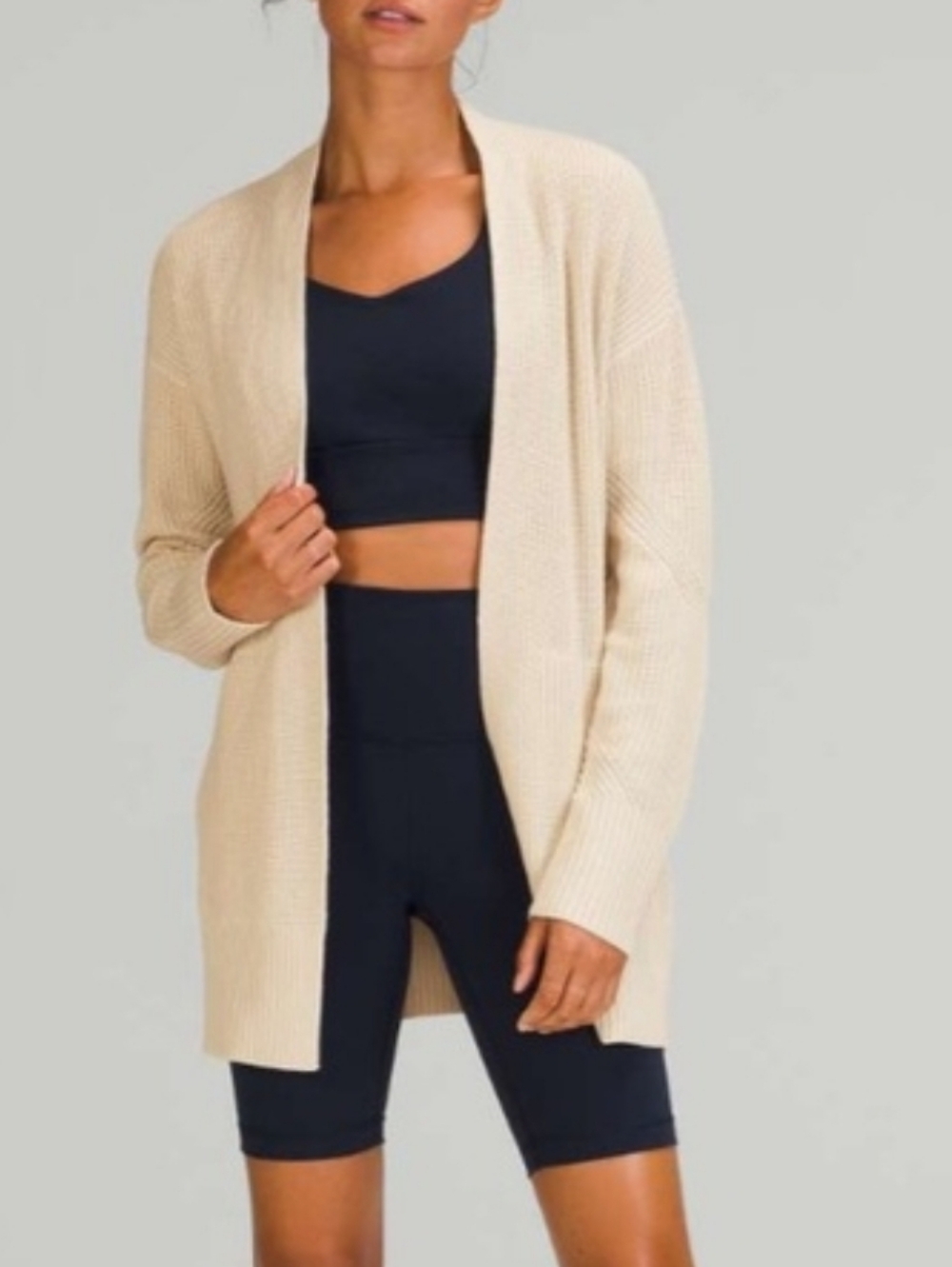 Lululemon Women's Open-Front Cream Cardigan Sweater